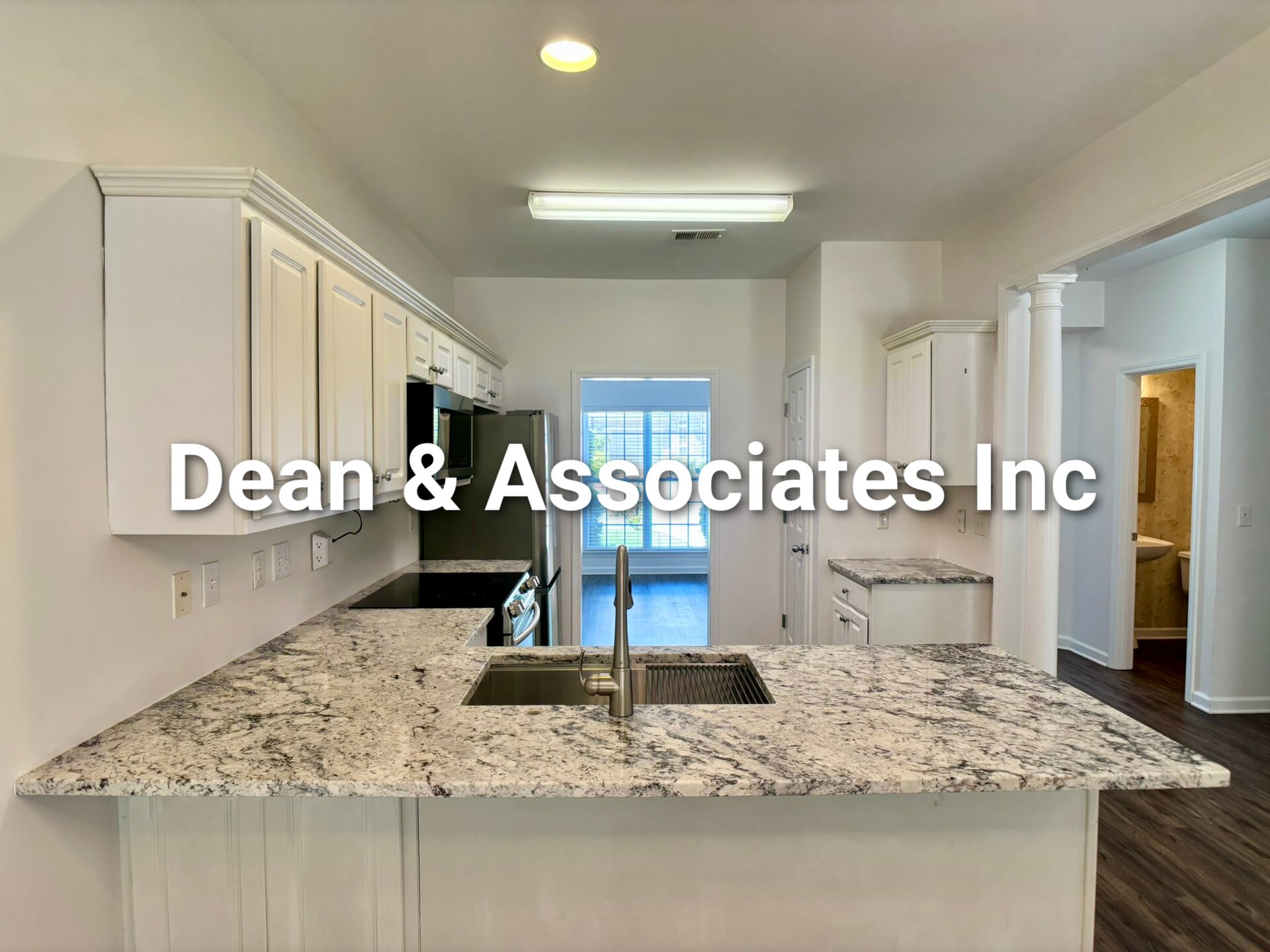 Kitchen sink and granite counters at 463 Reach Dr townhouse rental in Birmingham, Alabama