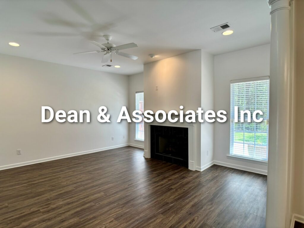 Open living room with ceiling fan and hardwood floors at 463 Reach Dr townhouse rental in Birmingham, AL