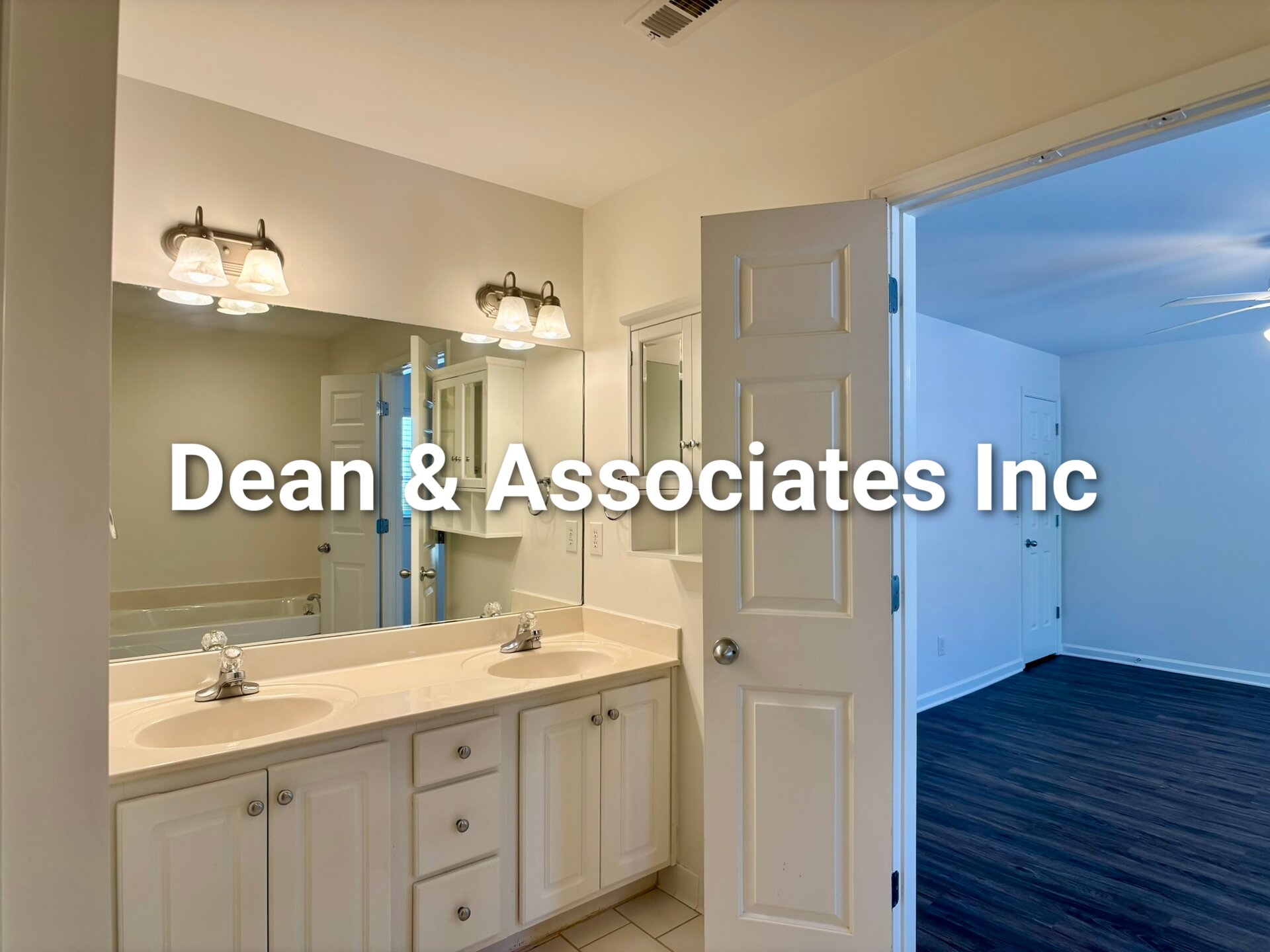 Primary bathroom with double vanity at 463 Reach Dr townhouse rental in Birmingham, Alabama